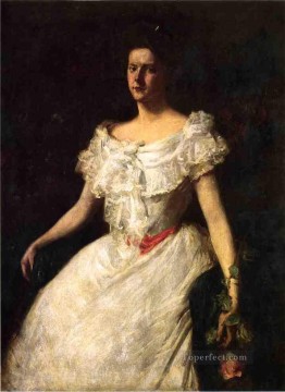 Rose Pintura - Retrato de una dama con una rosa William Merritt Chase